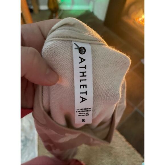 Athleta studio to street printed sweatshirt camo lux oatmeal size S - Picture 4 of 6